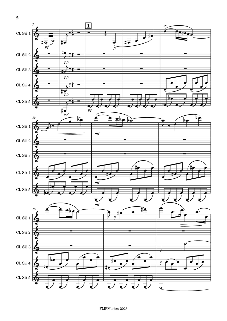 Sonata para clarinete en sib y piano. F. Poulenc Sonata para clarinete en sib y piano. F. Poulenc Woodwind Quintet scores gallery preview page 2