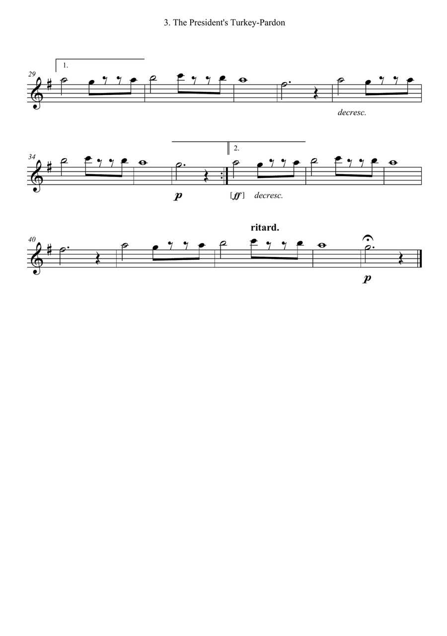 The President's Turkey-Pardon Woodwind Trio scores gallery preview page 5
