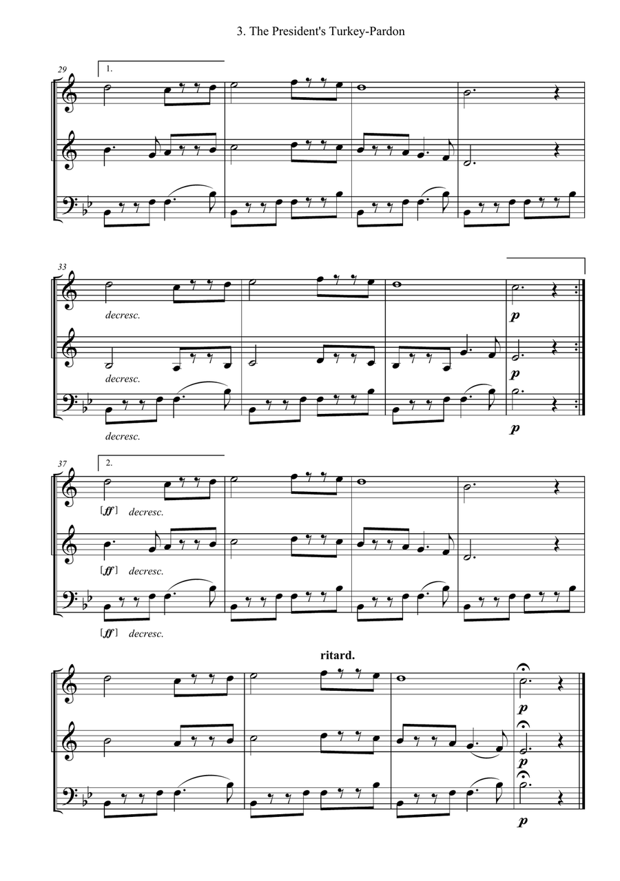 The President's Turkey-Pardon Brass Trio scores gallery preview page 3