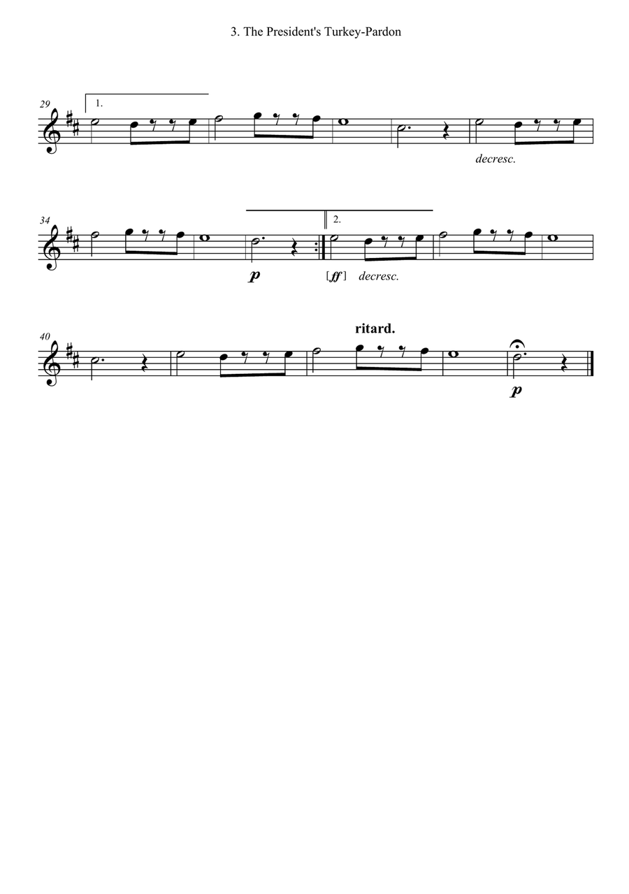 The President's Turkey-Pardon Woodwind Trio scores gallery preview page 5