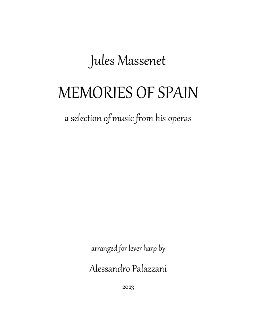Jules Massenet MEMORIES OF SPAIN music from his operas - Lever Harp Celtic Harp scores gallery preview page 3