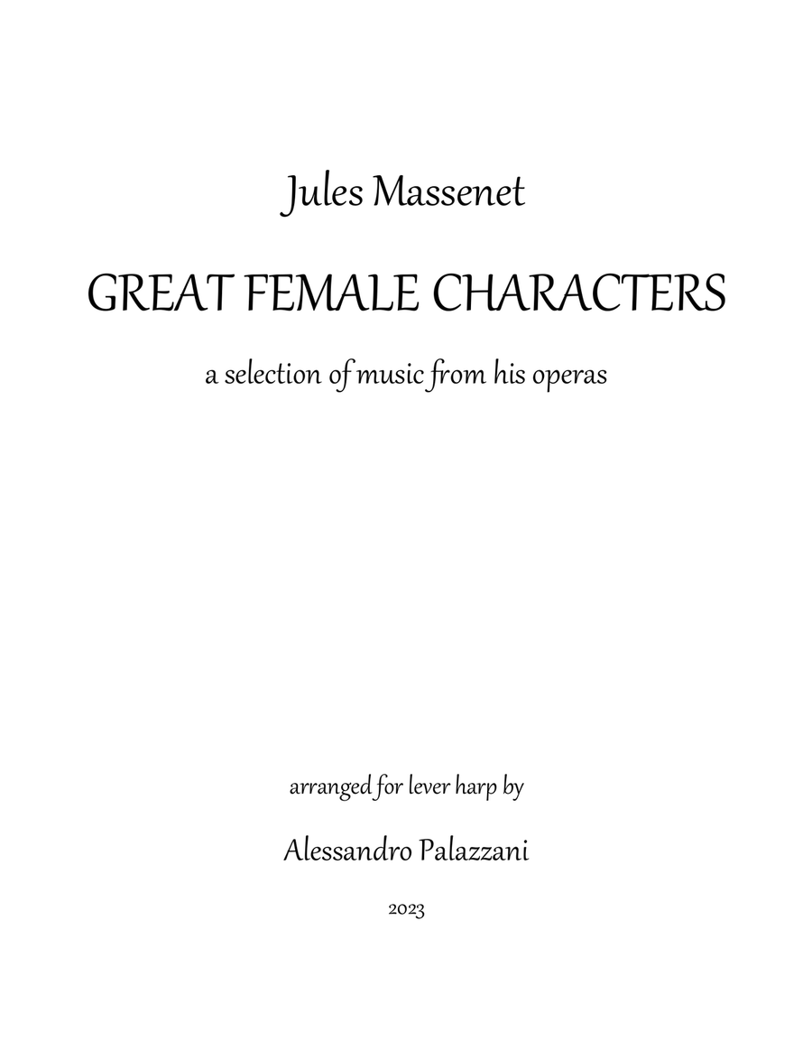 Jules Massenet GREAT FEMALE CHARACTERS music from his operas - Lever Harp Celtic Harp scores gallery preview page 3