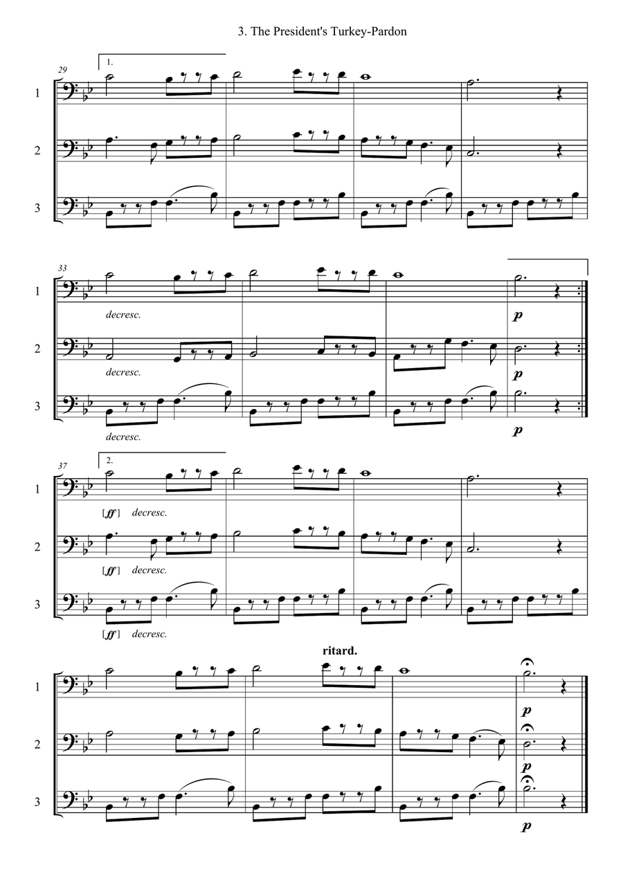 The President's Turkey-Pardon Trombone Trio scores gallery preview page 3