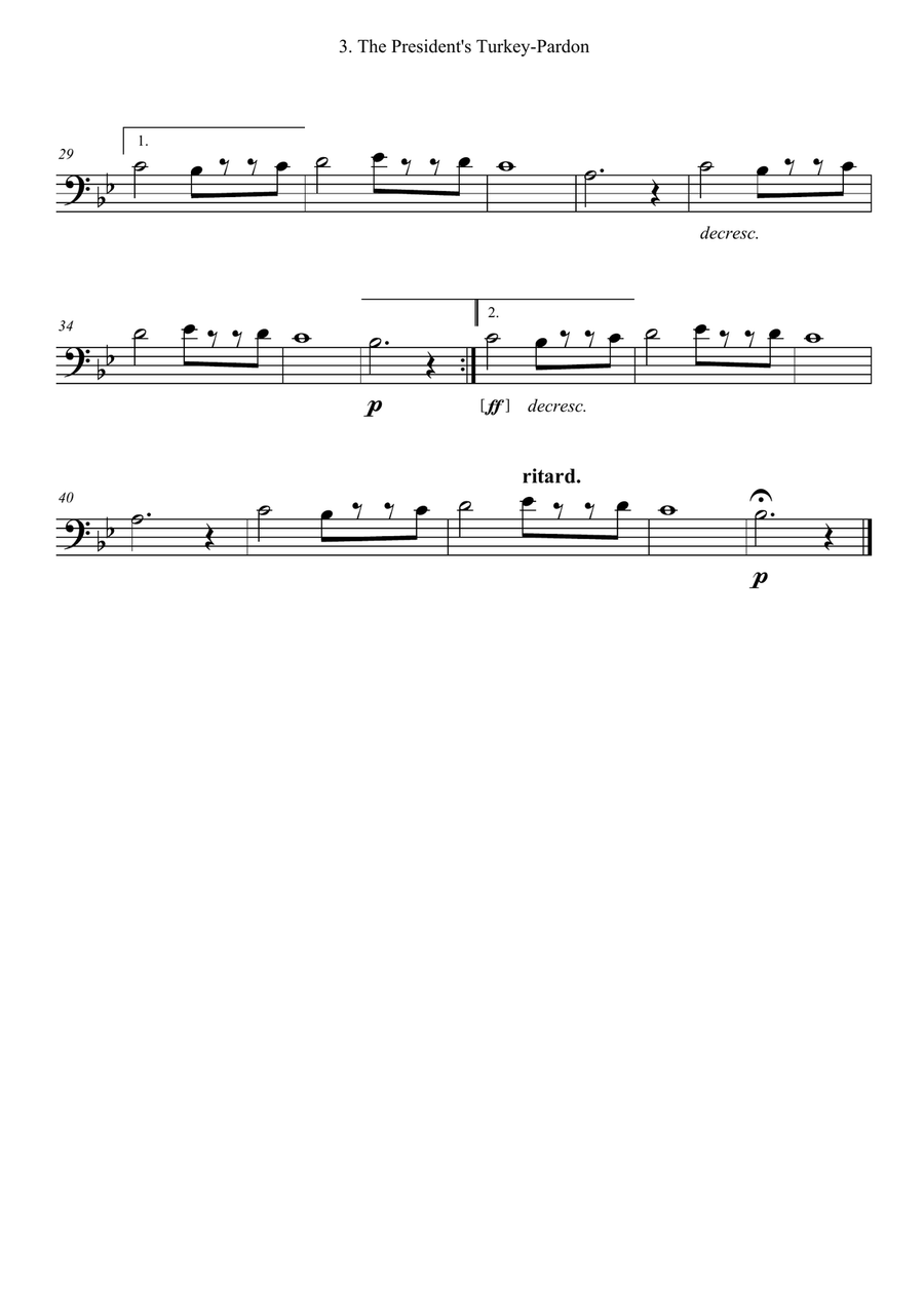 The President's Turkey-Pardon Trombone Trio scores gallery preview page 5