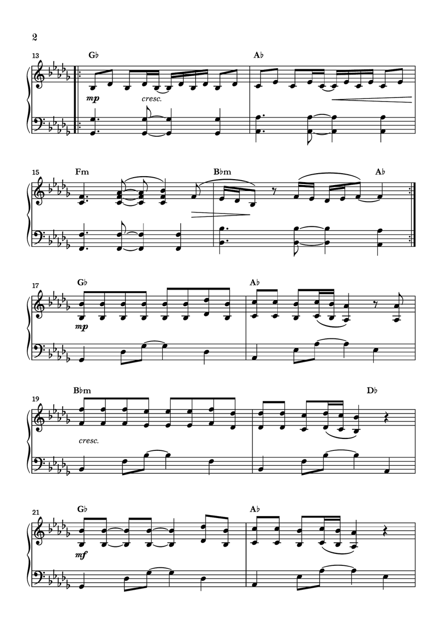 Peaches Piano Solo scores gallery preview page 2