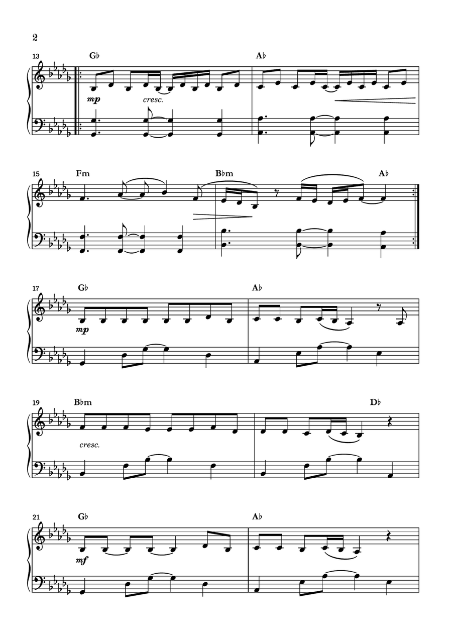Peaches Piano Solo scores gallery preview page 2