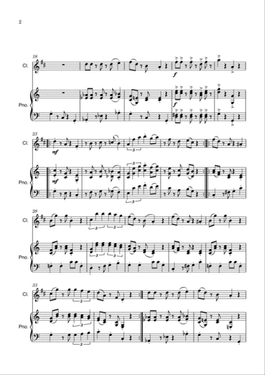 Super Mario Bros Theme B-Flat Clarinet scores gallery preview page 2