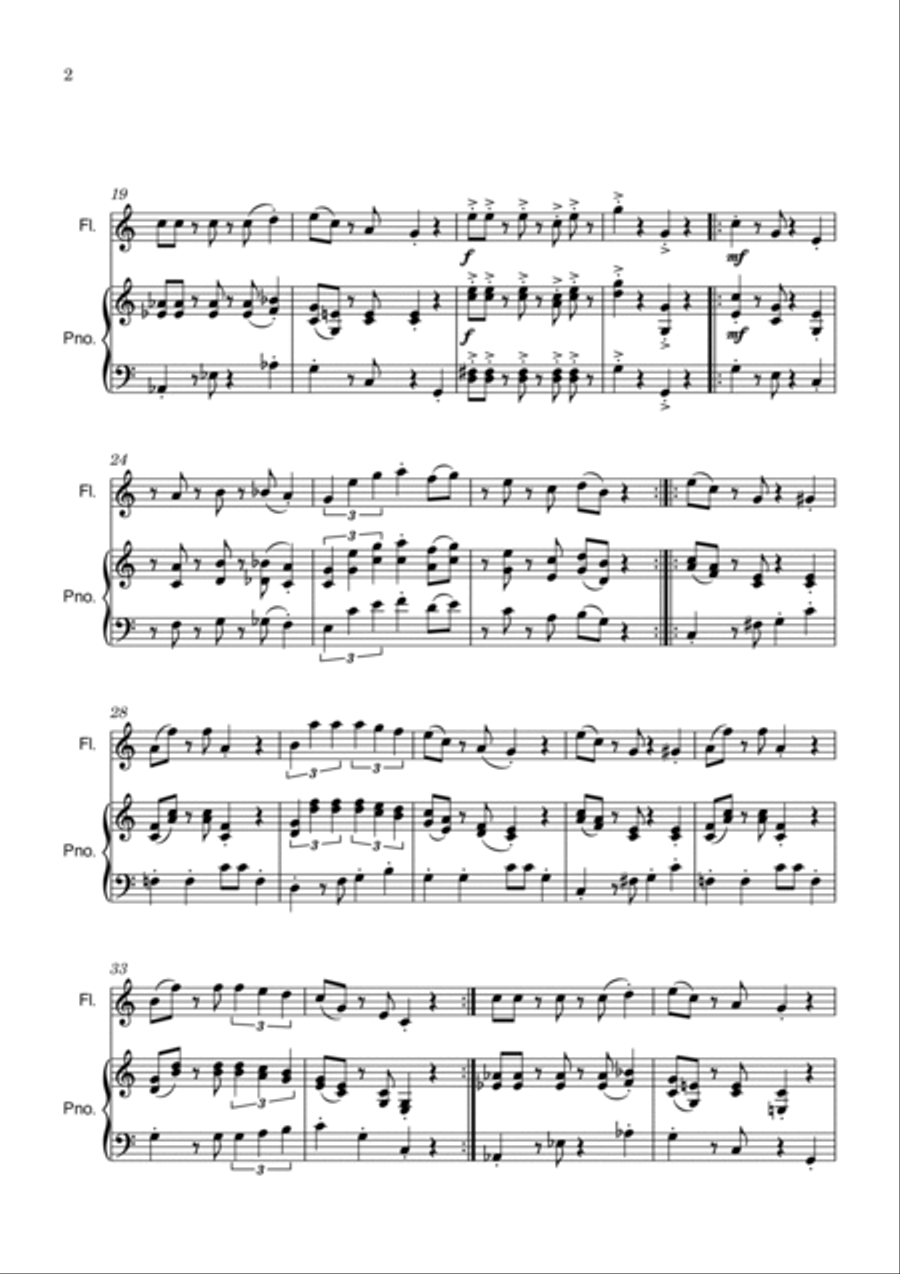 Super Mario Bros Theme Flute Solo scores gallery preview page 2