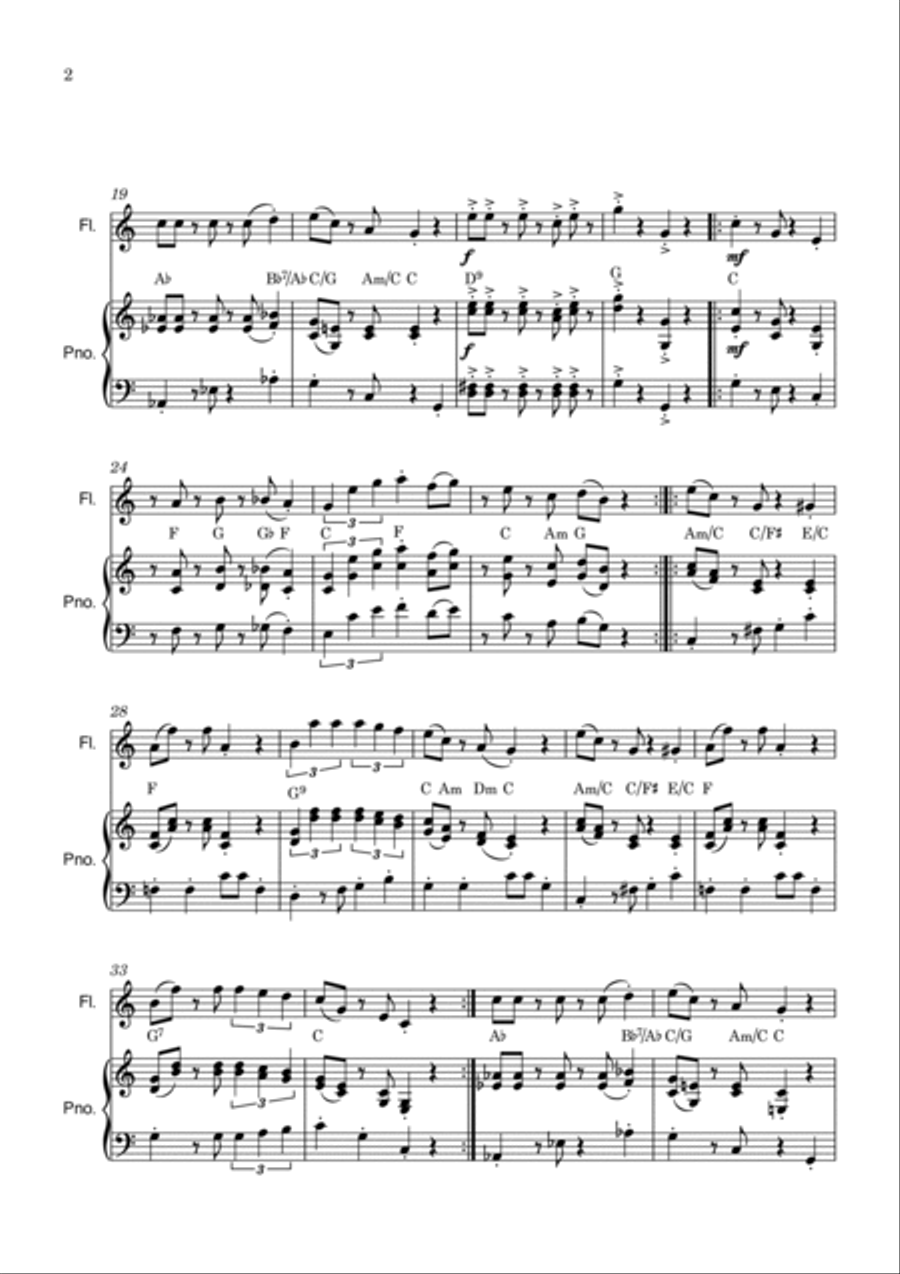 Super Mario Bros Theme Flute Solo scores gallery preview page 2