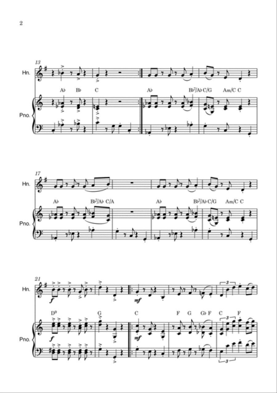 Super Mario Bros Theme Horn scores gallery preview page 2