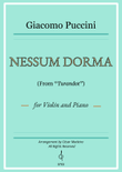 Nessun Dorma by Puccini - Violin and Piano (Individual Parts) mini preview