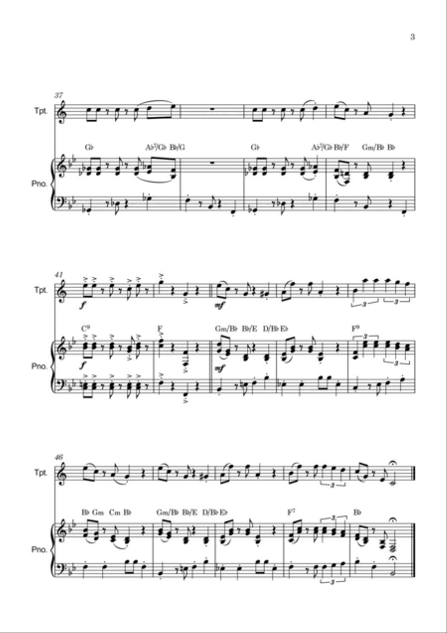 Super Mario Bros Theme B-Flat Trumpet scores gallery preview page 3