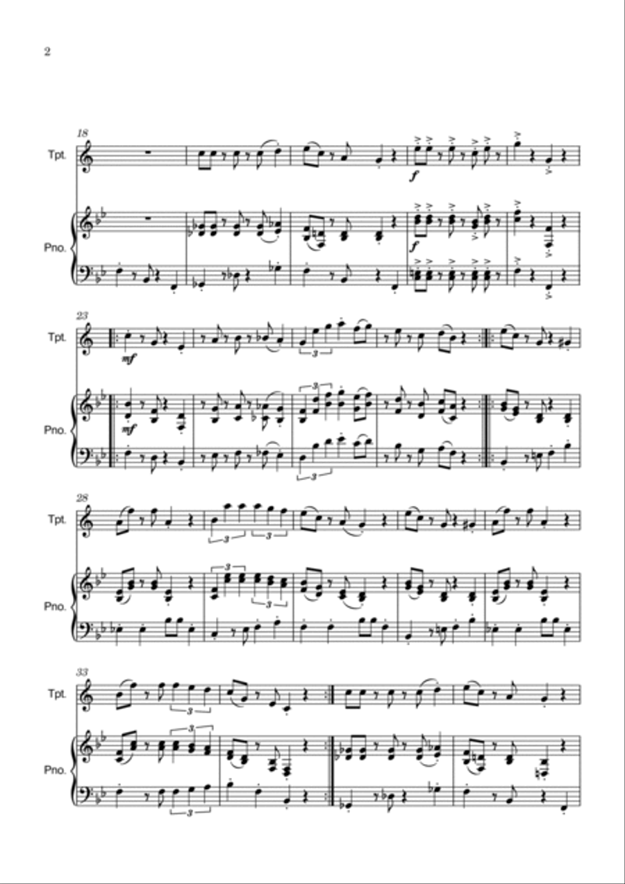 Super Mario Bros Theme B-Flat Trumpet scores gallery preview page 2