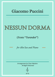 Nessun Dorma by Puccini - Alto Sax and Piano (Full Score) mini preview