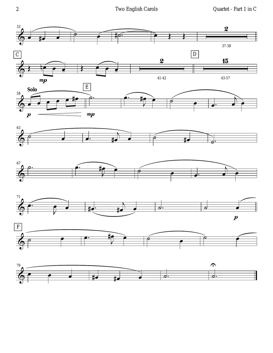 Two English Carols (Coventry Carol; What Child Is This?) - Clarinet Quartet Clarinet Quartet scores gallery preview page 6