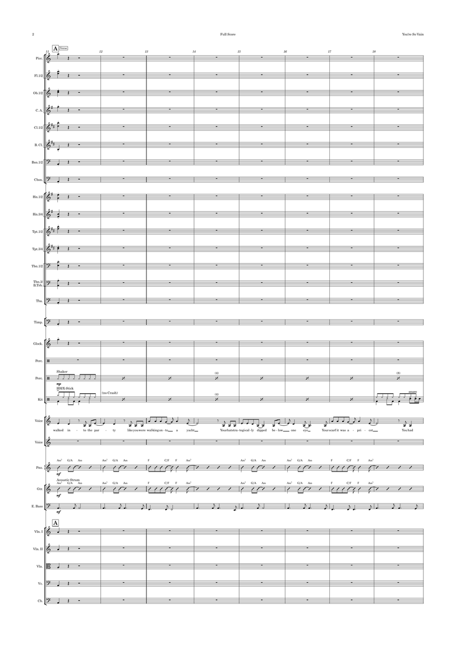 You're So Vain Full Orchestra scores gallery preview page 2
