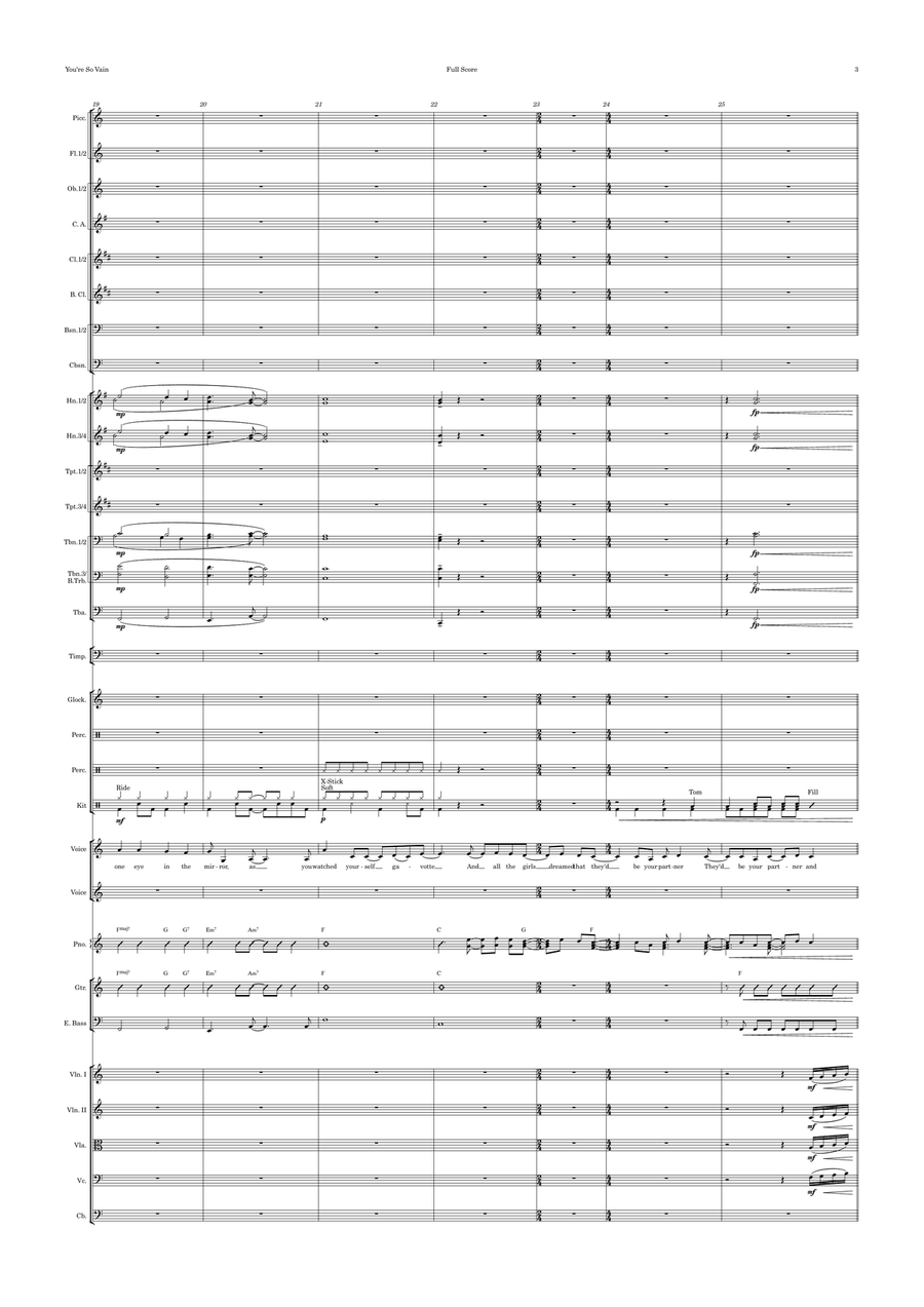 You're So Vain Full Orchestra scores gallery preview page 3