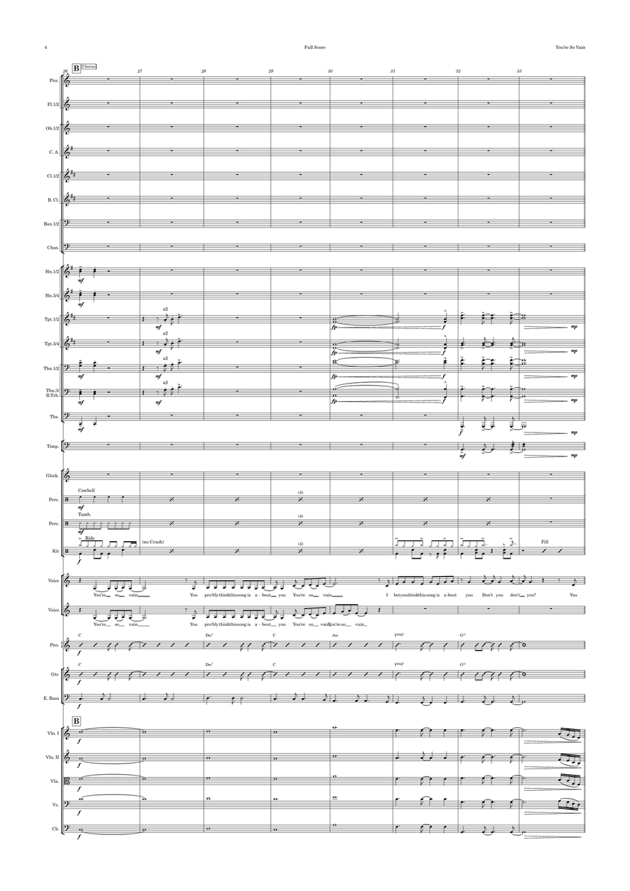 You're So Vain Full Orchestra scores gallery preview page 4