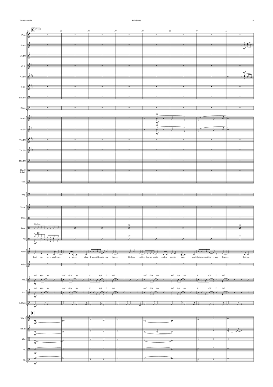 You're So Vain Full Orchestra scores gallery preview page 5