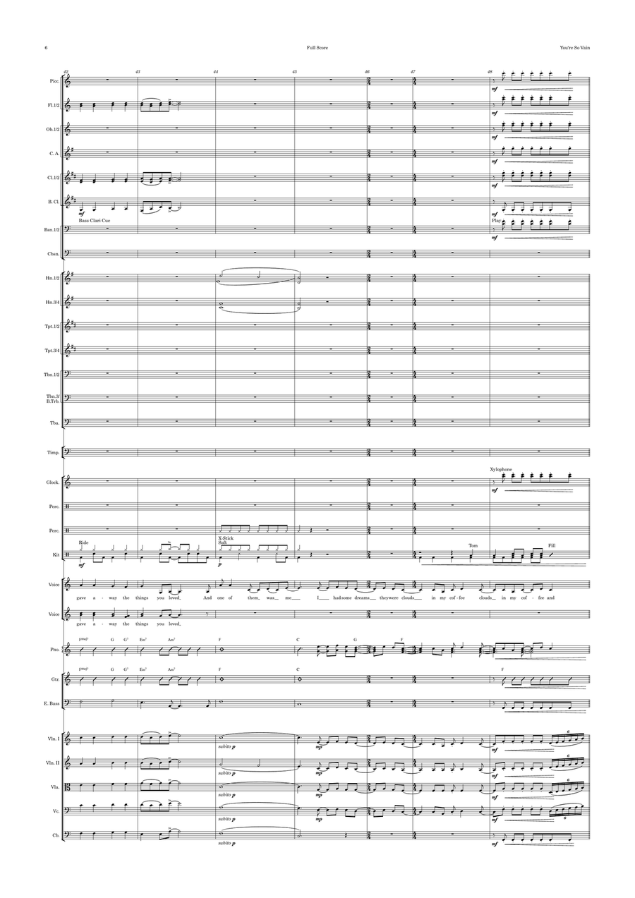 You're So Vain Full Orchestra scores gallery preview page 6