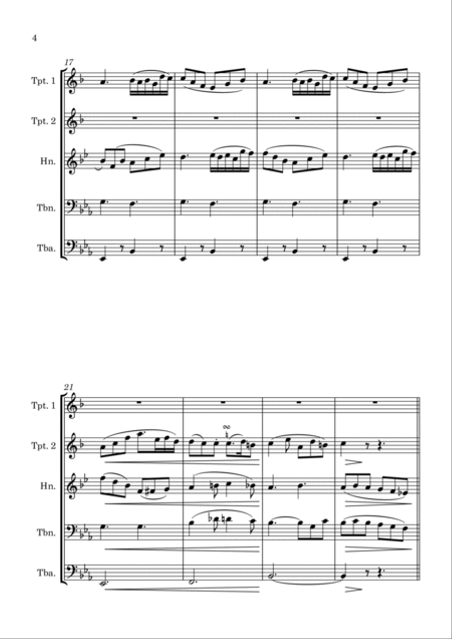 3 Pieces by Thomas Adams Brass Quintet scores gallery preview page 5