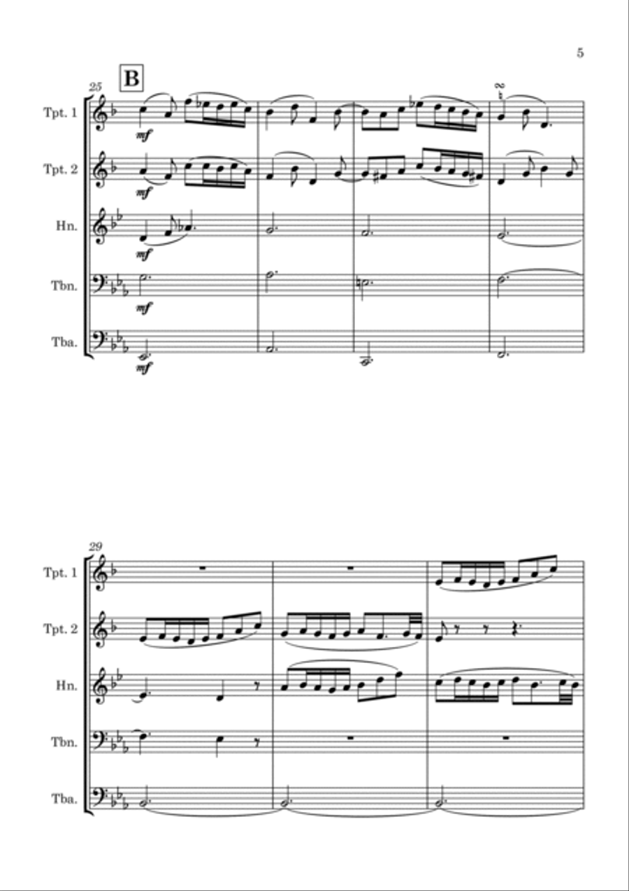 3 Pieces by Thomas Adams Brass Quintet scores gallery preview page 6