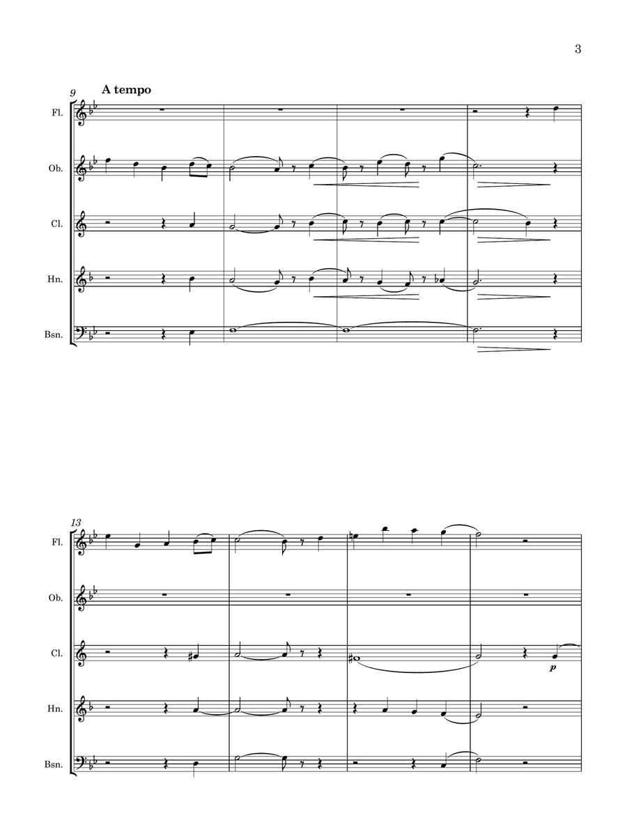 Max Oesten | Sunday Song | for Wind Quintet Woodwind Quintet scores gallery preview page 5