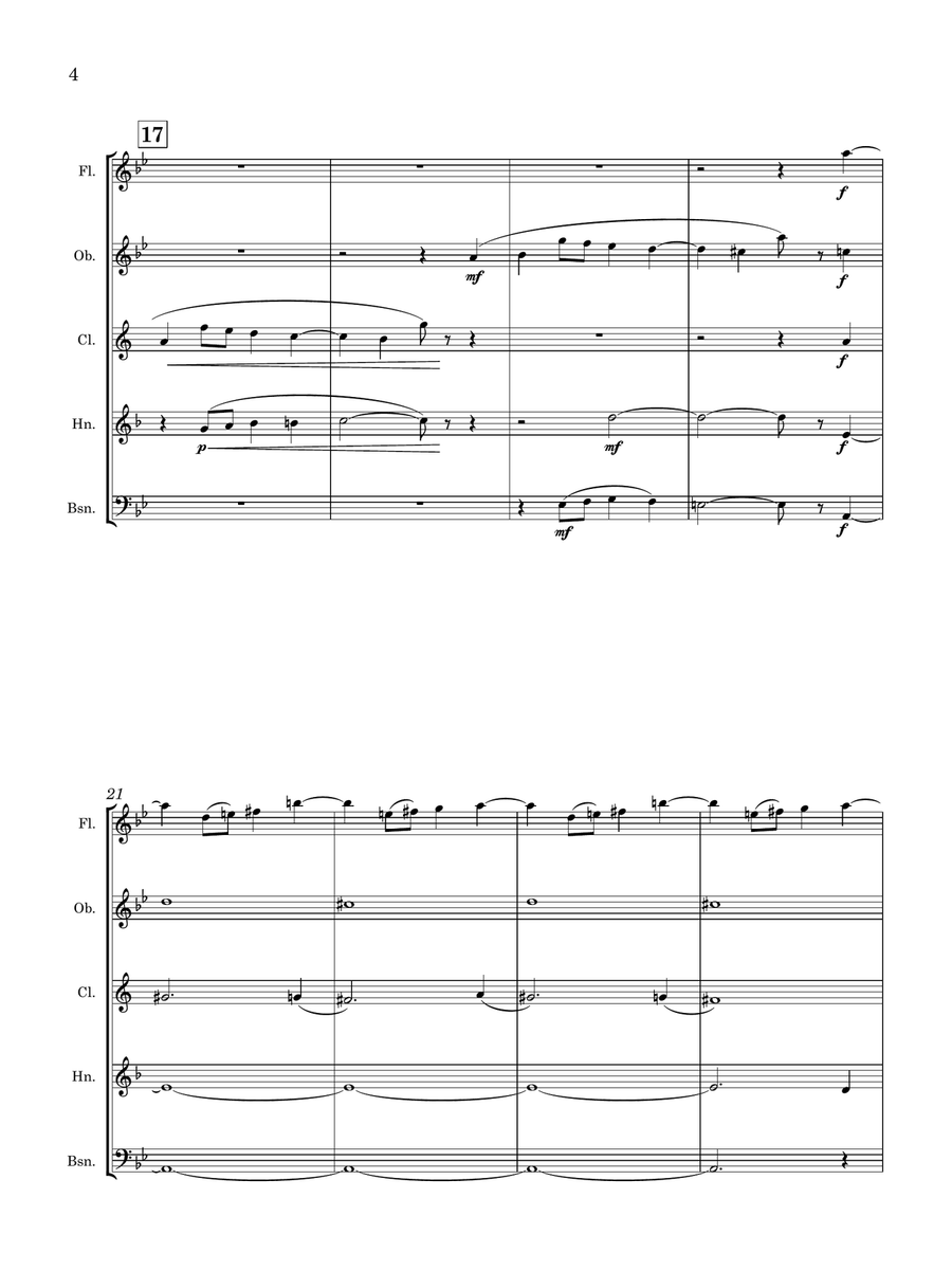 Max Oesten | Sunday Song | for Wind Quintet Woodwind Quintet scores gallery preview page 6