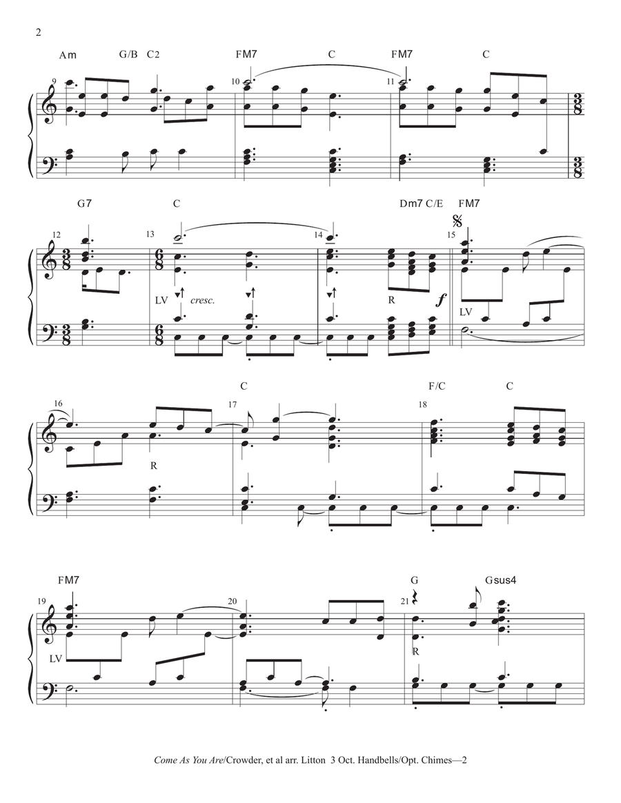 Come As You Are - Score Only Handbell Choir scores gallery preview page 2