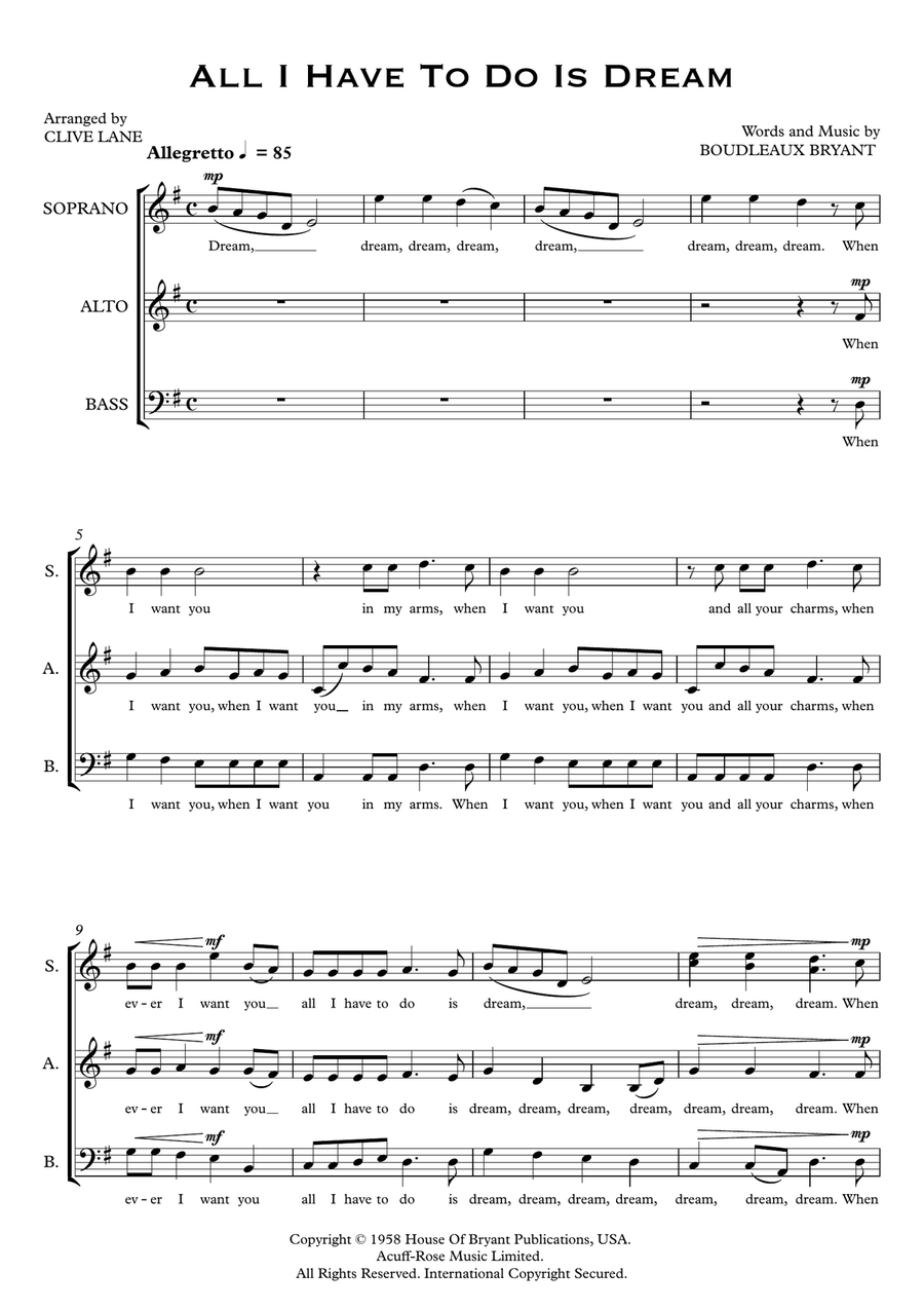 All I Have To Do Is Dream 3-Part scores gallery preview page 3