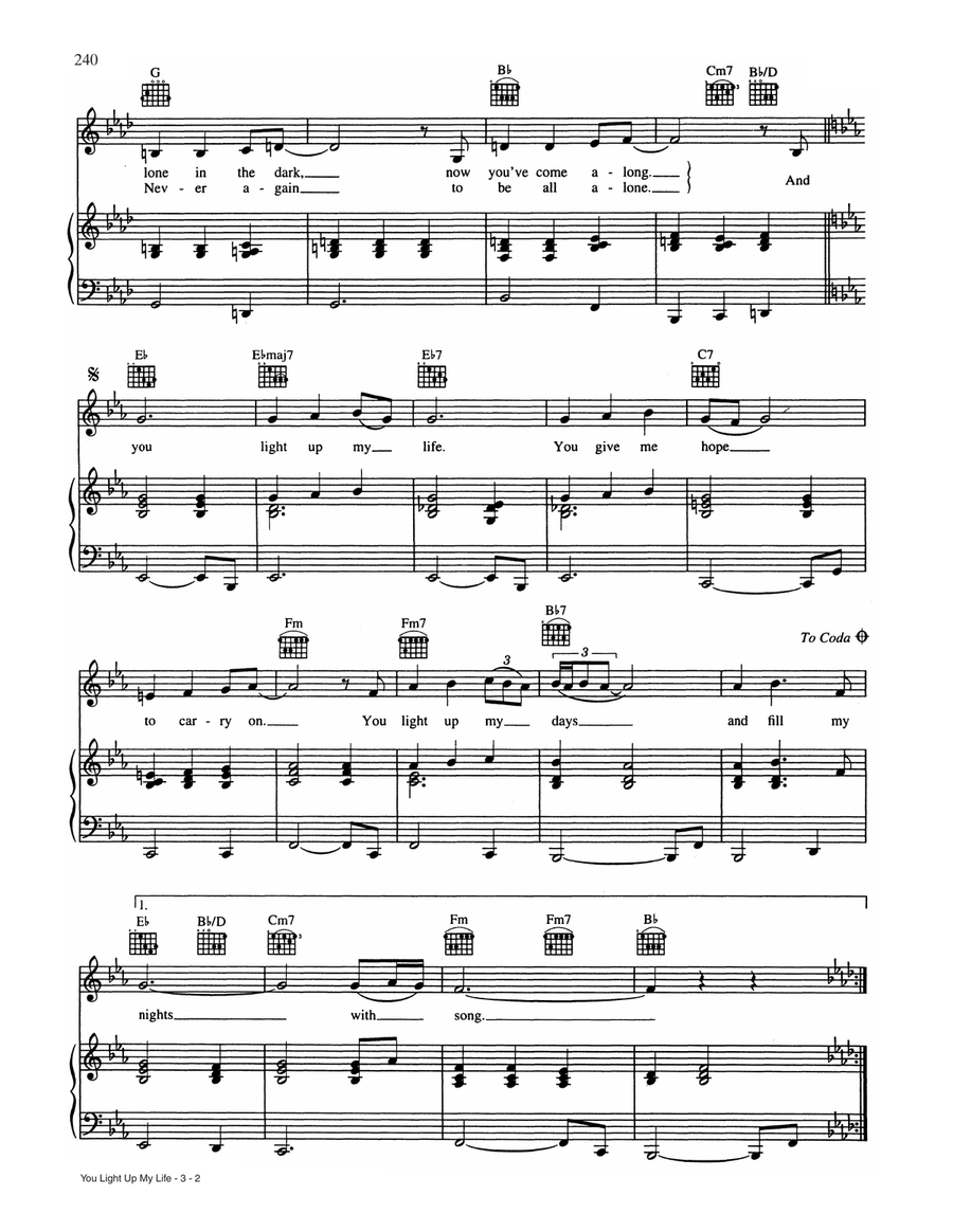 You Light Up My Life You Light Up My Life Piano, Vocal, Guitar scores gallery preview page 2