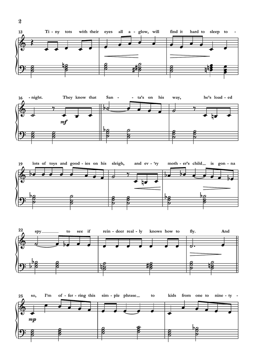 The Christmas Song (chestnuts Roasting On An Open Fire) Easy Piano scores gallery preview page 2