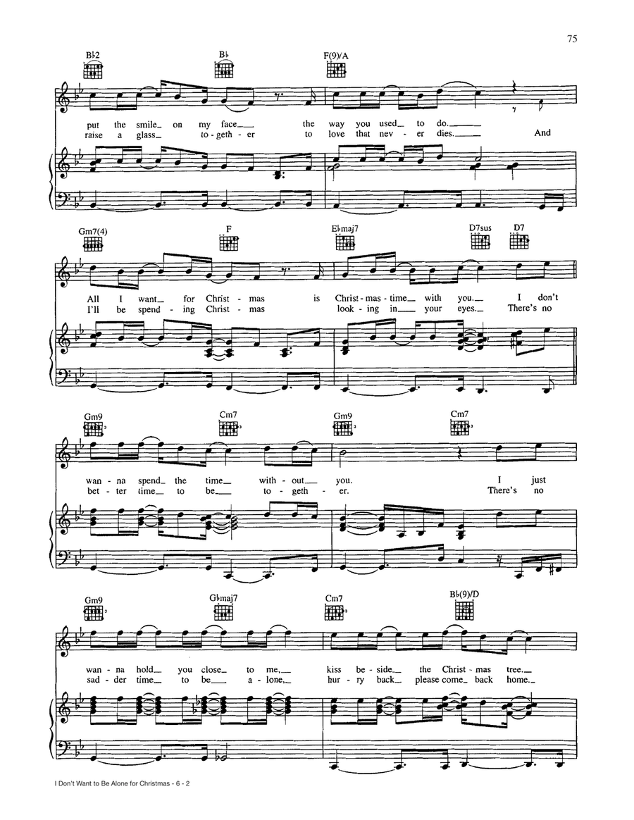 I Don't Want To Be Alone For Christmas (Unless I'm Alone With You) Piano, Vocal, Guitar scores gallery preview page 2
