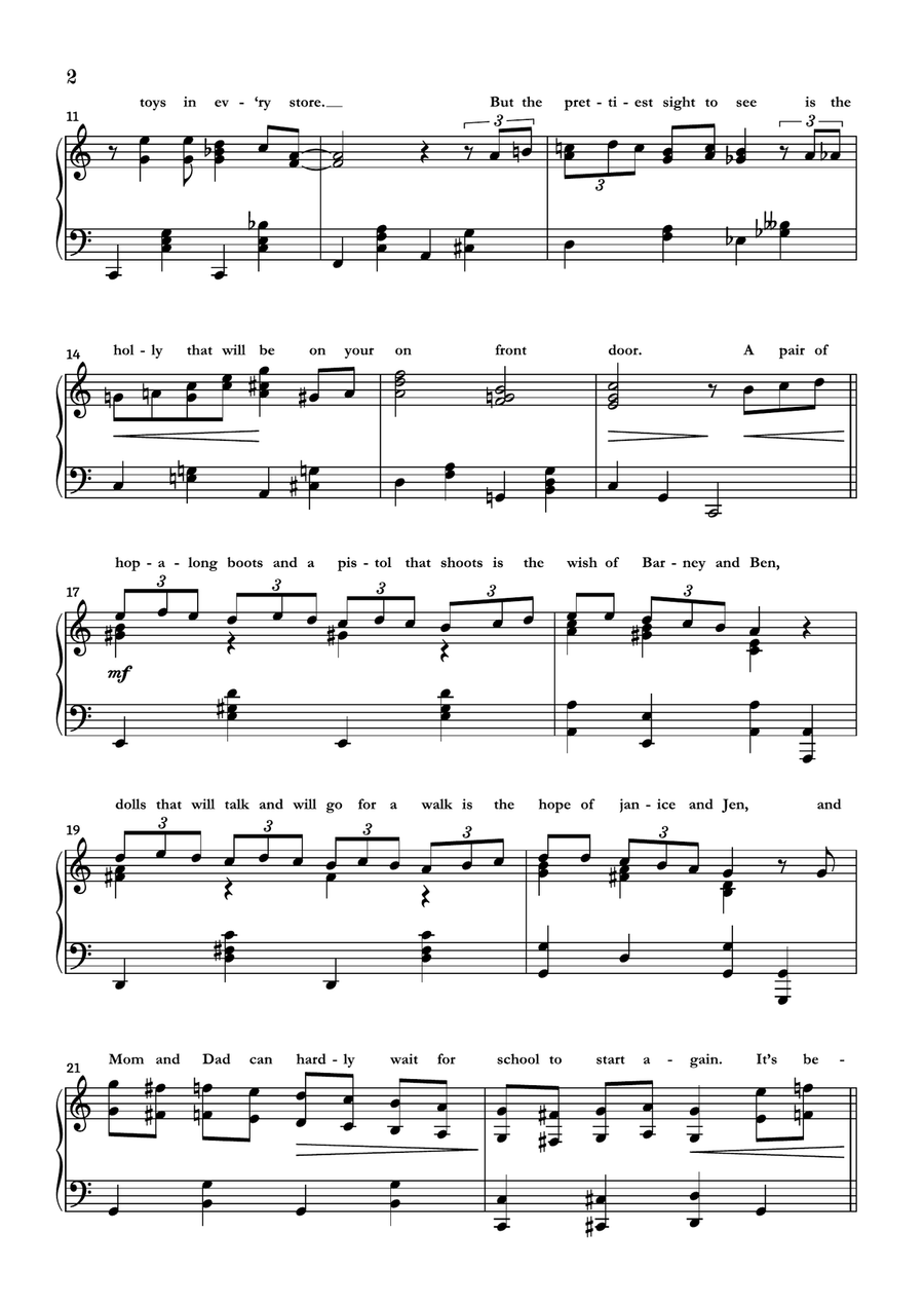 It's Beginning To Look Like Christmas Piano Solo scores gallery preview page 2