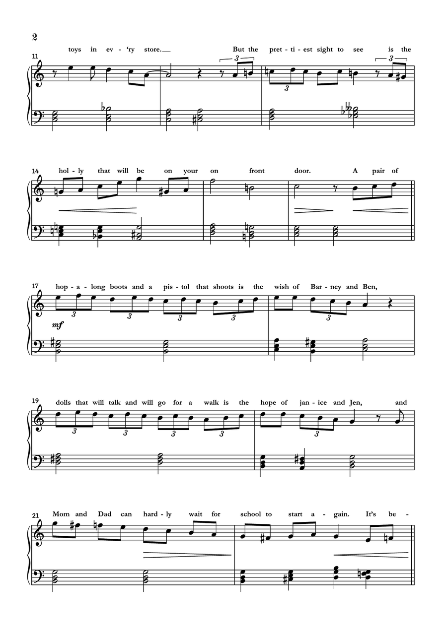 It's Beginning To Look Like Christmas Easy Piano scores gallery preview page 2