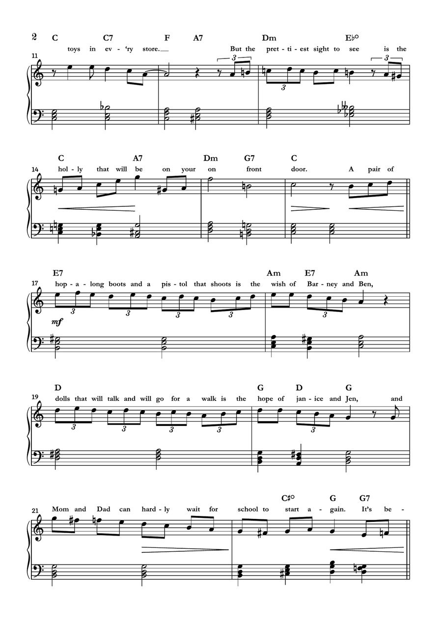 It's Beginning To Look Like Christmas Easy Piano scores gallery preview page 2