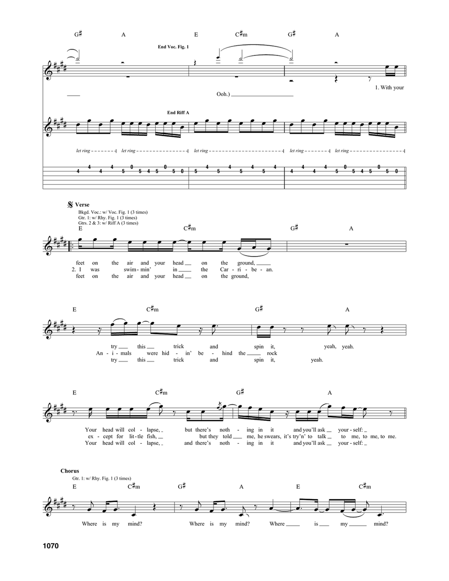 Where Is My Mind? Where Is My Mind? Acoustic Guitar scores gallery preview page 2