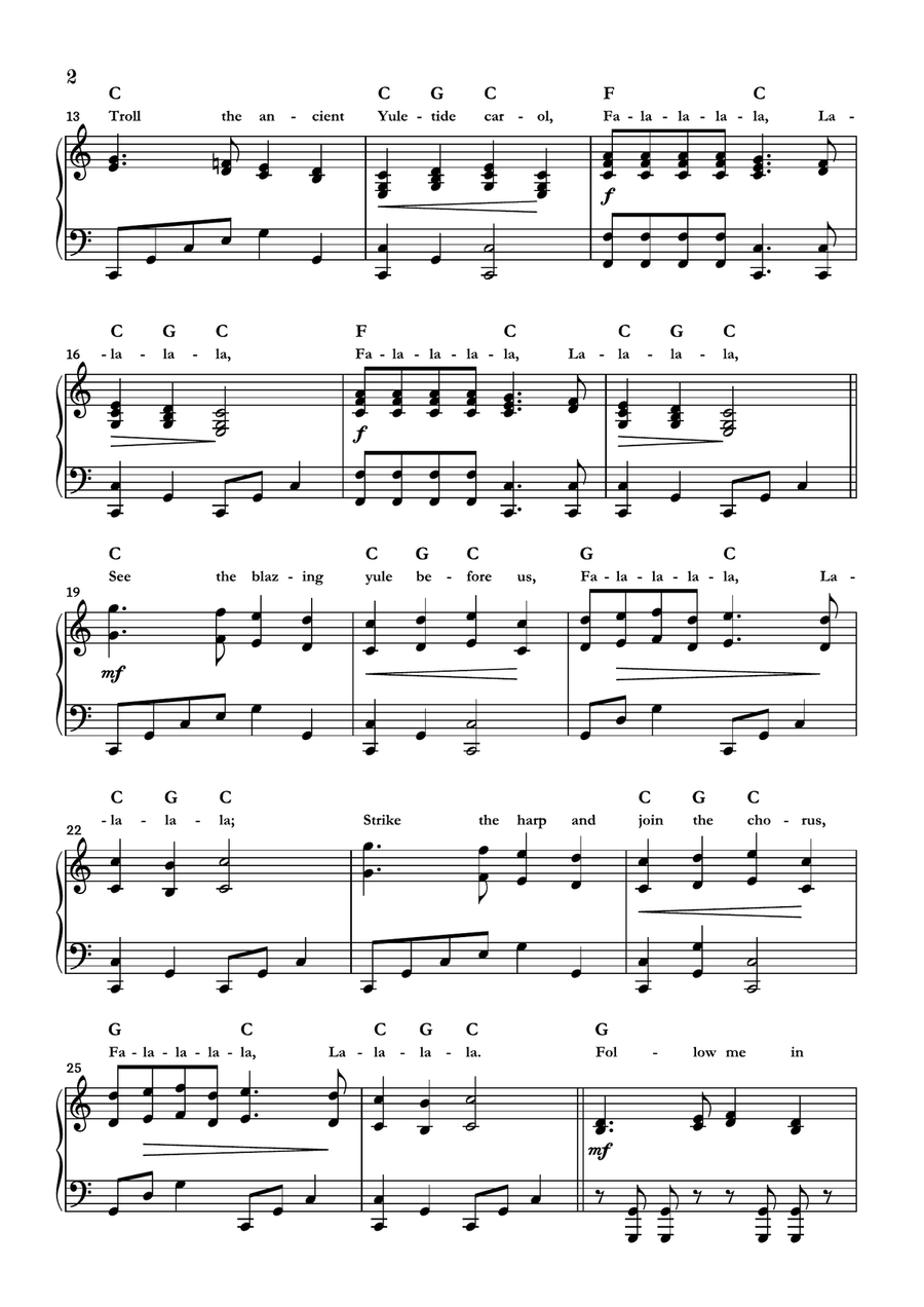 Deck the Halls Piano Solo scores gallery preview page 2