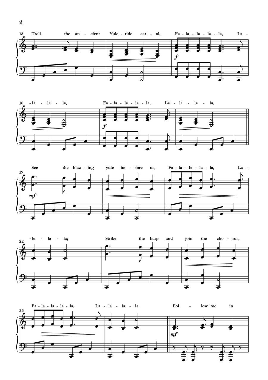 Deck the Halls Piano Solo scores gallery preview page 2