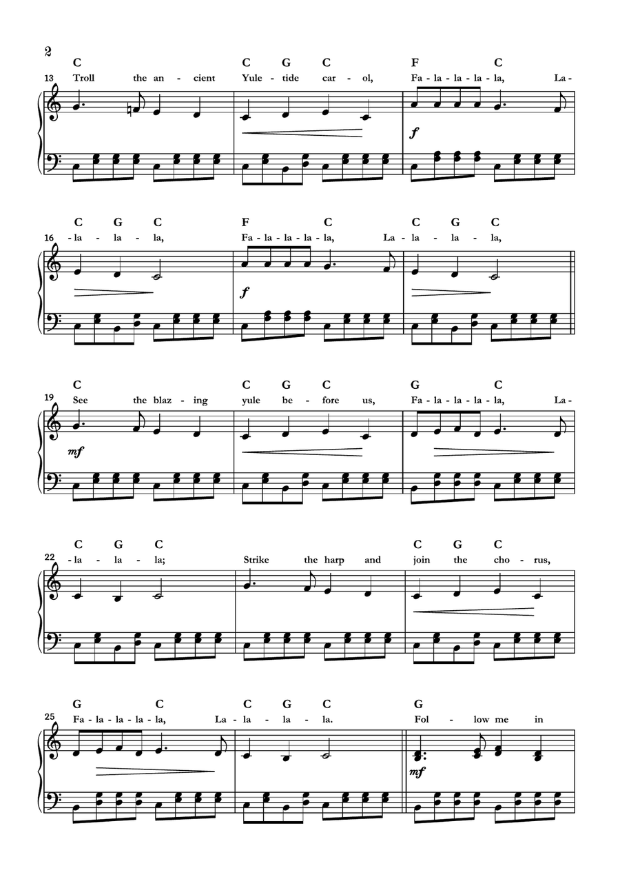 Deck the Halls Piano Solo scores gallery preview page 2