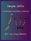 Simple Gifts, Three Clarinets and Bass Clarinet
