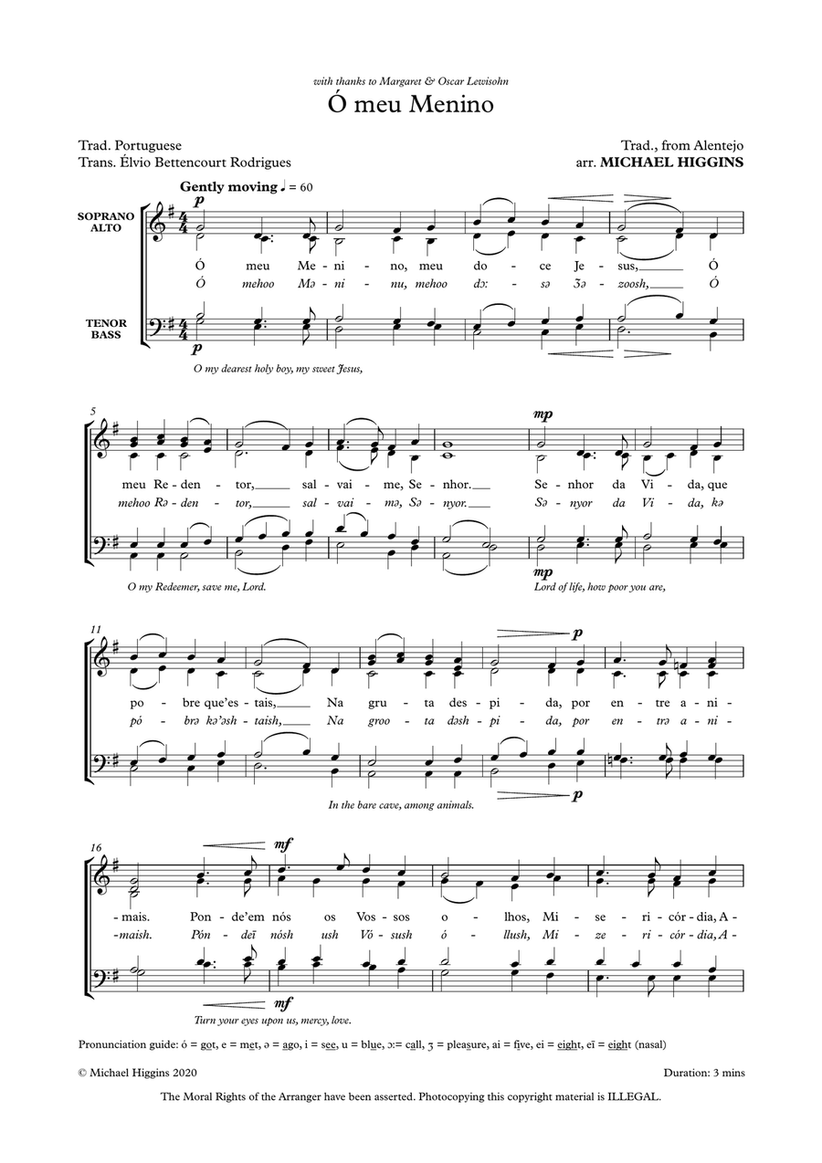 Ó meu Menino Ó meu Menino 4-Part scores gallery preview page 2