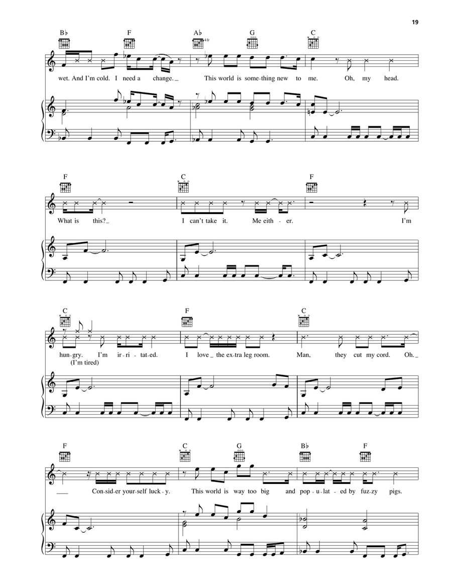 This World Is Something New To Me (from The Rugrats Movie) Piano, Vocal, Guitar scores gallery preview page 2