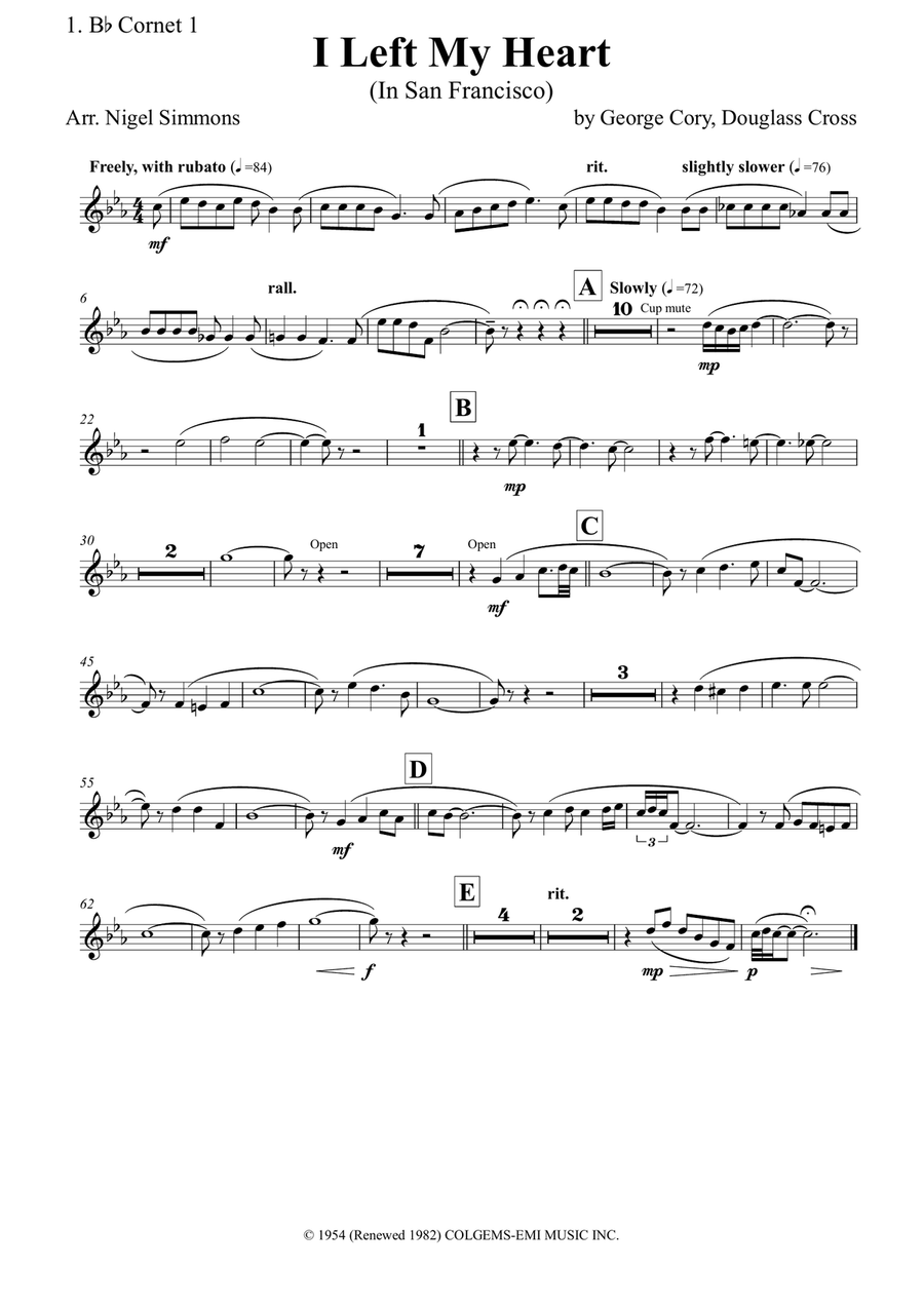 I Left My Heart In San Francisco Brass Ensemble scores gallery preview page 6