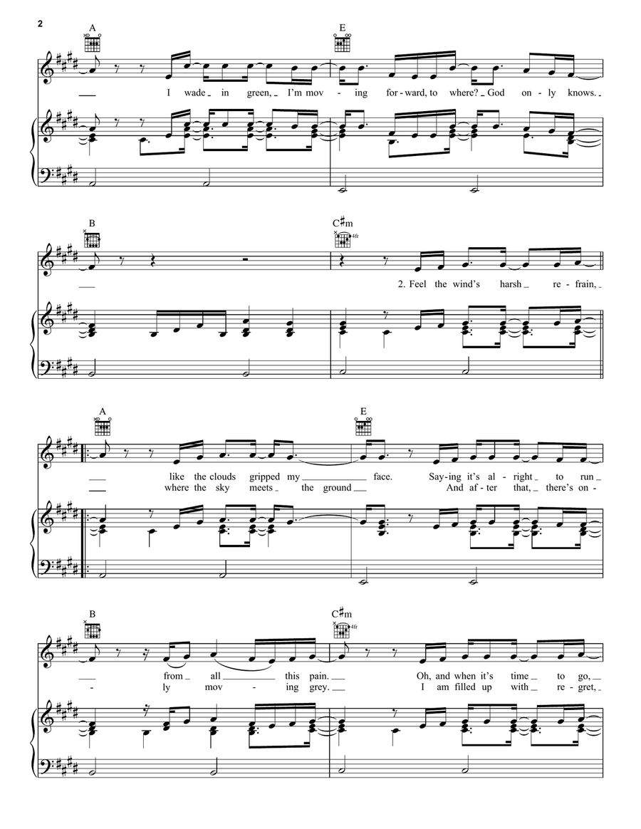 Salt Water Salt Water Piano, Vocal, Guitar scores gallery preview page 2