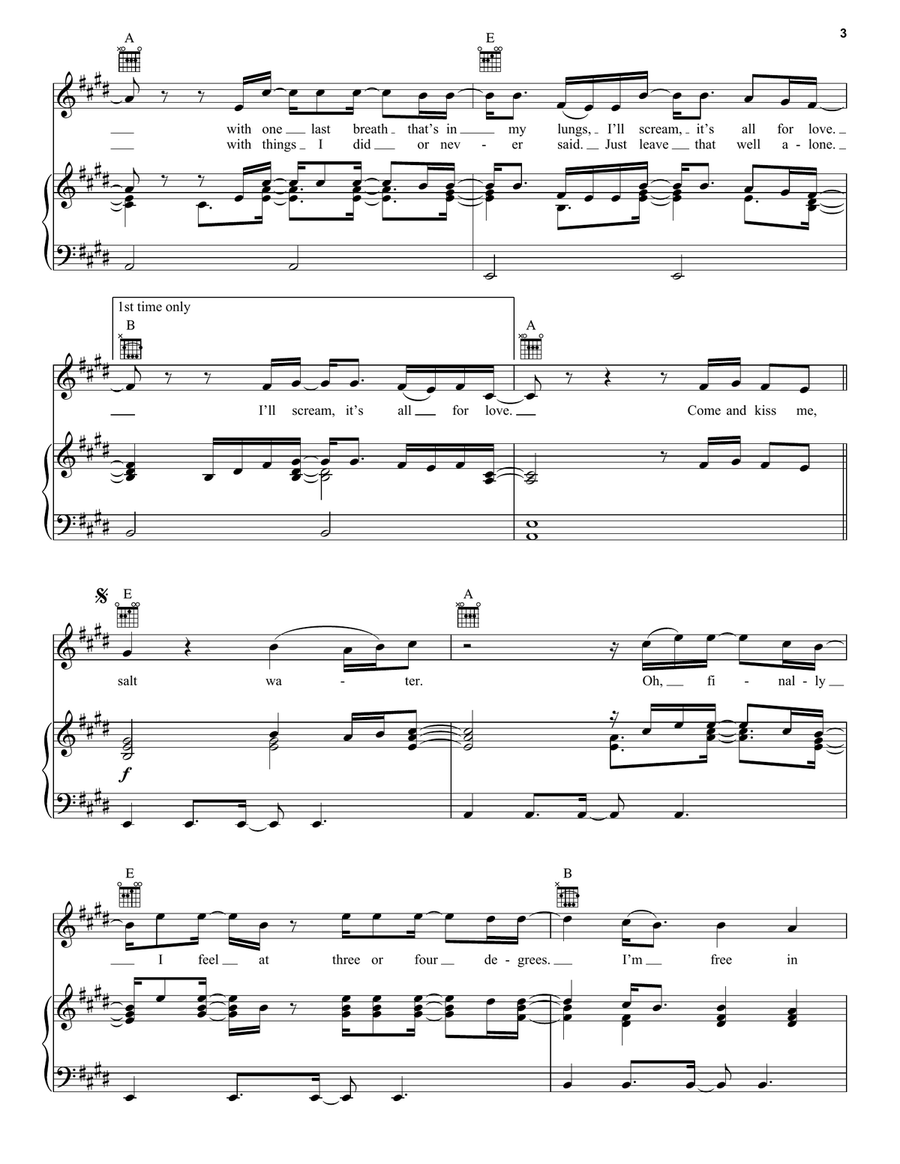 Salt Water Salt Water Piano, Vocal, Guitar scores gallery preview page 3