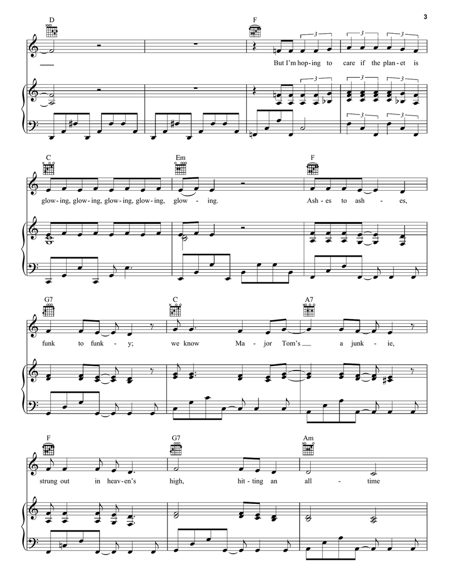Ashes To Ashes Ashes To Ashes Piano, Vocal, Guitar scores gallery preview page 3