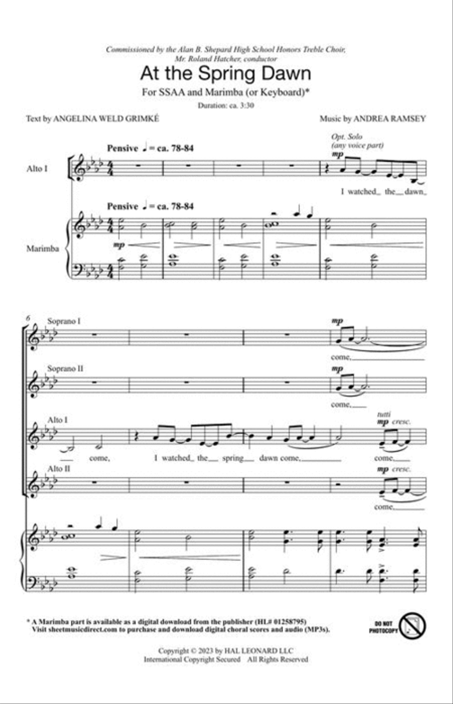 At the Spring Dawn At the Spring Dawn SSAA scores gallery preview page 4