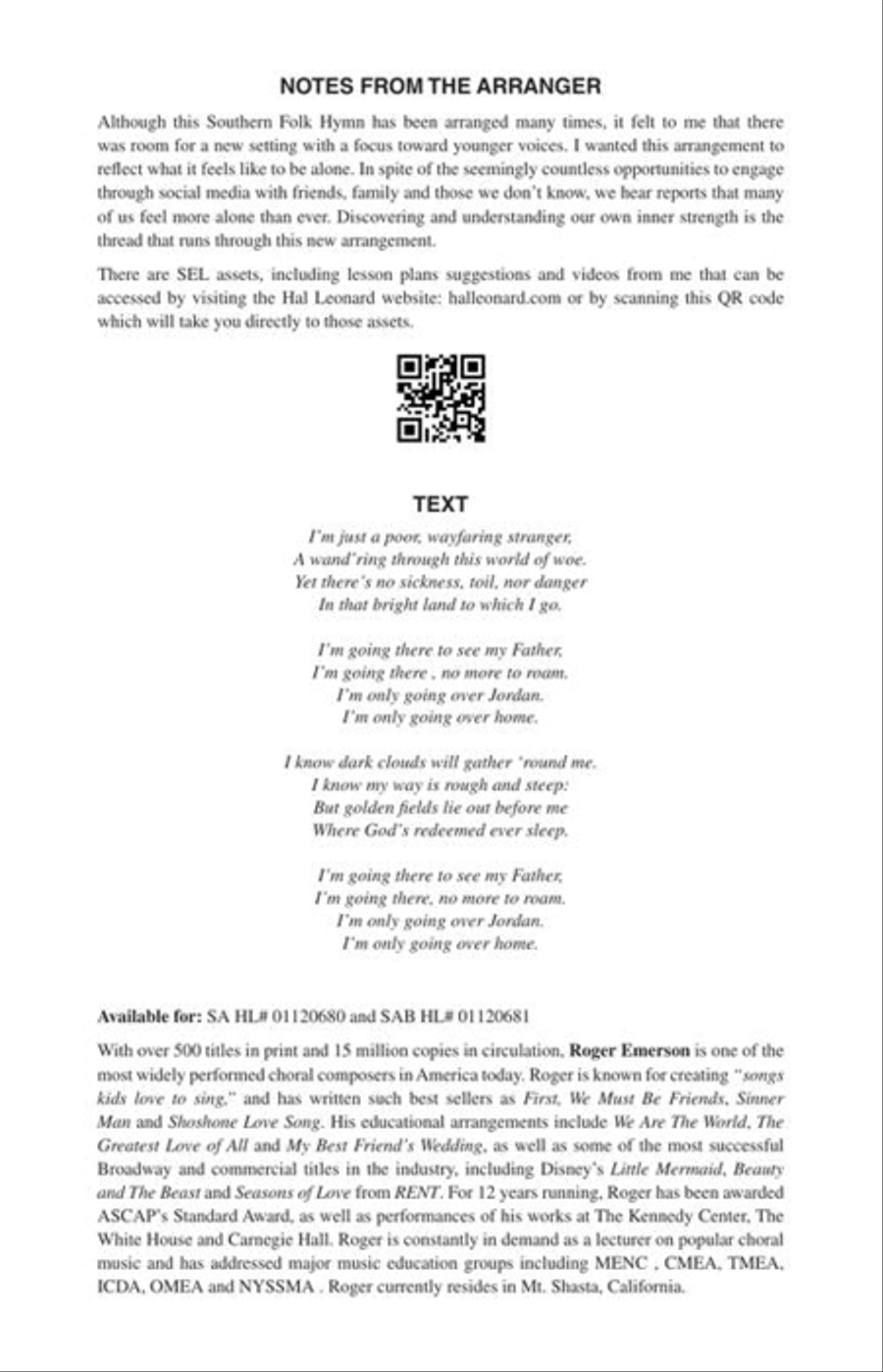 Wayfaring Stranger SA scores gallery preview page 3