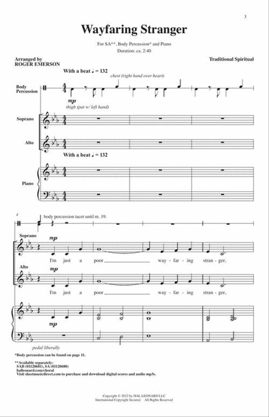 Wayfaring Stranger SA scores gallery preview page 4